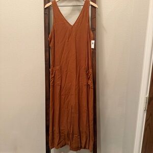 NWT Old Navy Sleeveless Linen-Blend Maxi Dress – Large – Sisal (Rust/Terracotta)